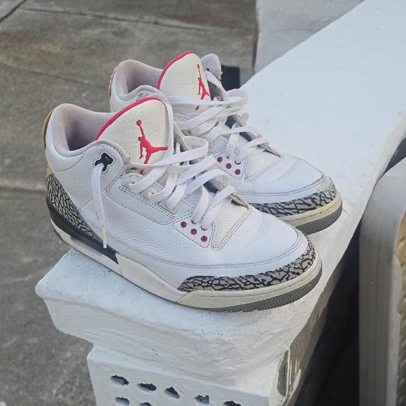 Jordan White and Red Sneakers - Picture 1 of 1